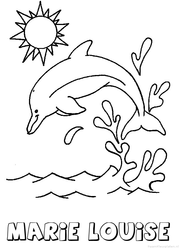 Marie louise dolfijn kleurplaat